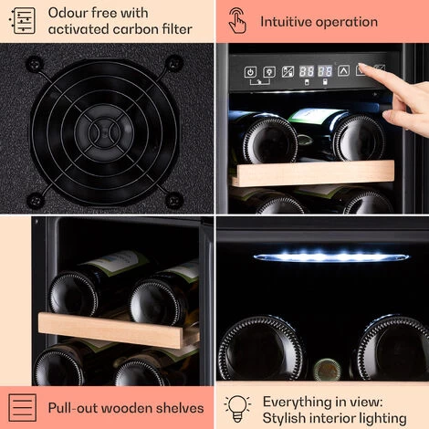 Klarstein Vinovilla 17 Built-In Duo Vilhelmine Edition Wine Fridge 17 Bottles 3-Colour Glass Door 6 Klarstein Vinovilla 17 Built-In Duo Vilhelmine Edition Wine Fridge 17 Bottles 3-Colour Glass Door - Image 5