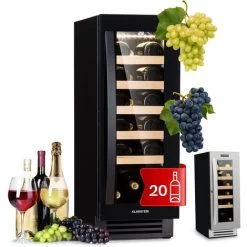 Klarstein Vinovilla 20 Built-In Wine Fridge 50l / 20 Bottles Glass Door Stainless Steel