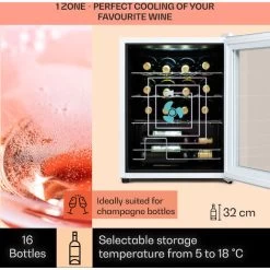 Klarstein Shiraz 16 Quartz Wine Fridge 42l Touch Control Panel 160 W 5-18 °C 9 Klarstein Shiraz 16 Quartz Wine Fridge 42l Touch Control Panel 160 W 5-18 °C -Kitchen Appliance Store 92512589 3