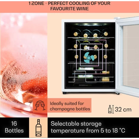 Klarstein Shiraz 16 Quartz Wine Fridge 42l Touch Control Panel 160 W 5-18 °C 5 Klarstein Shiraz 16 Quartz Wine Fridge 42l Touch Control Panel 160 W 5-18 °C - Image 3