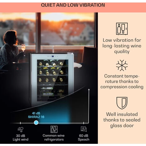 Klarstein Shiraz 16 Quartz Wine Fridge 42l Touch Control Panel 160 W 5-18 °C 6 Klarstein Shiraz 16 Quartz Wine Fridge 42l Touch Control Panel 160 W 5-18 °C - Image 4