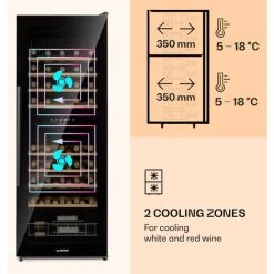 Klarstein Barossa 54 Duo Wine Refrigerator 2 Zones 148 Litres 54 Bottles Touch Display -Kitchen Appliance Store 92536109 3