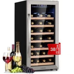 Klarstein Vinamour 54D Wine Refridgerator 2 Zones 148 L 54 Bottles Stainless Steel Front