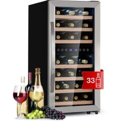 Klarstein Vinamour 33 Duo Wine Fridge 2 Zones 89 L / 33 Bottles 5-18°C Touch