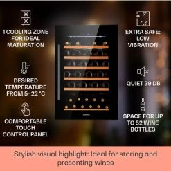 Klarstein Vinsider 52 Built-In Uno Built-In Wine Fridge 52 Bottles 137 Ltr Stainless Steel -Kitchen Appliance Store 93285437 2