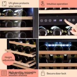 Klarstein Vinamour 73 Duo Wine Fridge 2 Zones 192 L / 73 Bottles 5-18°C Touch -Kitchen Appliance Store 94381220 5