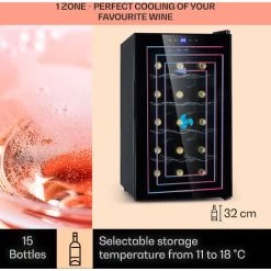 Klarstein Barolo 15 Uno Wine Fridge 48 Ltr 15 Bottles 11-18°C SingleZone 9 Klarstein Barolo 15 Uno Wine Fridge 48 Ltr 15 Bottles 11-18°C SingleZone -Kitchen Appliance Store 95234536 3