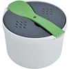 Microwave Rice Cooker 2L Food Grade PP Material Rice Spoon Lid Strainer Steaming Pot Rice Cooker Set (Green) -Kitchen Appliance Store 95534170 1