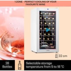 Klarstein Shiraz 28 Uno Wine Fridge 74 Litres 28 Bottles Touch Control Panel 5-18°C -Kitchen Appliance Store 96265751 3