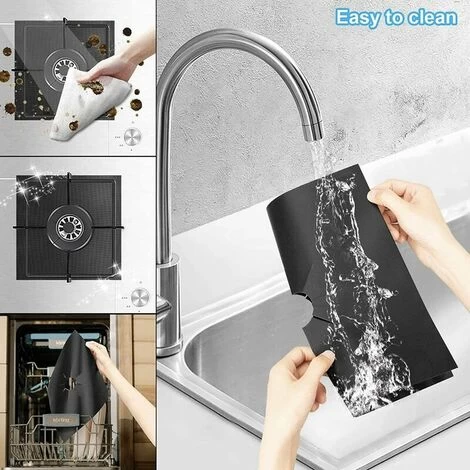 4Pcs Gas Hob Protector Teflon Silver Hob Gas Protector Gas Stove Protector Gas Stove Gas Burner Protector Anti-Corrosion Non-Stick (Black 2727cm) 7 4Pcs Gas Hob Protector Teflon Silver Hob Gas Protector Gas Stove Protector Gas Stove Gas Burner Protector Anti-Corrosion Non-Stick (Black 2727cm) - Image 5