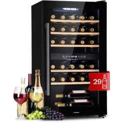 Klarstein Barossa 29 Duo Wine Refrigerator 29 Bottles 80 Litres 2 Zones Push-button Control