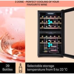 Klarstein Barossa 29 Duo Wine Refrigerator 29 Bottles 80 Litres 2 Zones Push-button Control 9 Klarstein Barossa 29 Duo Wine Refrigerator 29 Bottles 80 Litres 2 Zones Push-button Control -Kitchen Appliance Store 96529626 3