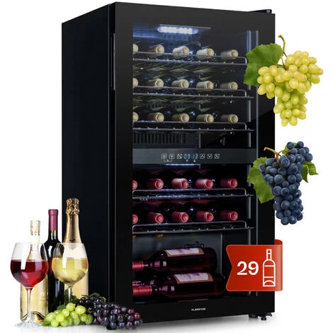 Klarstein Klarstein Shiraz 29 Duo Wine Fridge 2 Zones 80L/29 Bottles 5-22°C Touch Black 3 Klarstein Klarstein Shiraz 29 Duo Wine Fridge 2 Zones 80L/29 Bottles 5-22°C Touch Black