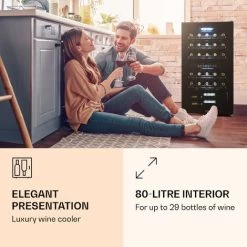 Klarstein Klarstein Shiraz 29 Duo Wine Fridge 2 Zones 80L/29 Bottles 5-22°C Touch Black 8 Klarstein Klarstein Shiraz 29 Duo Wine Fridge 2 Zones 80L/29 Bottles 5-22°C Touch Black -Kitchen Appliance Store 96893959 2