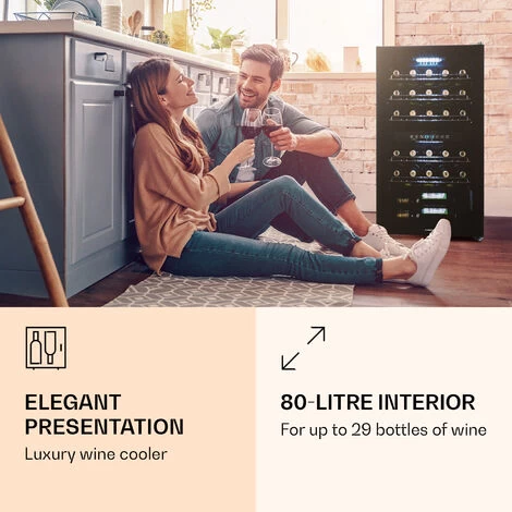 Klarstein Klarstein Shiraz 29 Duo Wine Fridge 2 Zones 80L/29 Bottles 5-22°C Touch Black 4 Klarstein Klarstein Shiraz 29 Duo Wine Fridge 2 Zones 80L/29 Bottles 5-22°C Touch Black - Image 2