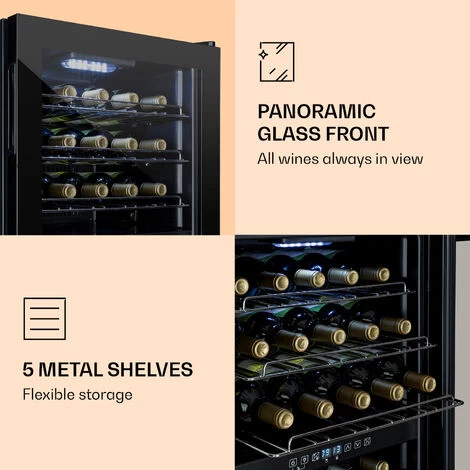 Klarstein Klarstein Shiraz 29 Duo Wine Fridge 2 Zones 80L/29 Bottles 5-22°C Touch Black 6 Klarstein Klarstein Shiraz 29 Duo Wine Fridge 2 Zones 80L/29 Bottles 5-22°C Touch Black - Image 4