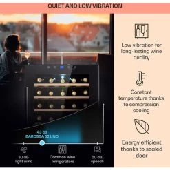 Klarstein Barossa 32 Uno Wine Refrigerator 1 Zone 95 Litres / 36 Bottles Touch Display -Kitchen Appliance Store 97224449 4