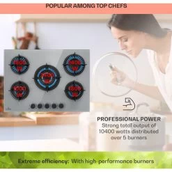 Klarstein Firetale Gas Hob 5-Burner 70 Cm Aluminium Burner Natural Gas/Propane Incl. Hose And Pressure Reducer -Kitchen Appliance Store 97224510 3