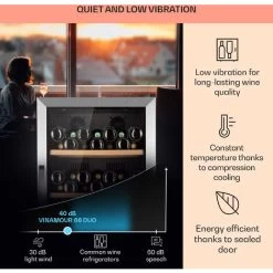 Klarstein Vinamour 66 Duo Wine Fridge 2 Zones 204 L / 79 Bottles 5-18°C Touch -Kitchen Appliance Store 97224518 4
