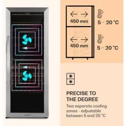 Klarstein Klarstein Vinamour 77 Duo Wine Fridge 191 Litres 5 - 20 °C 2 Cooling Zones -Kitchen Appliance Store 98518474 4